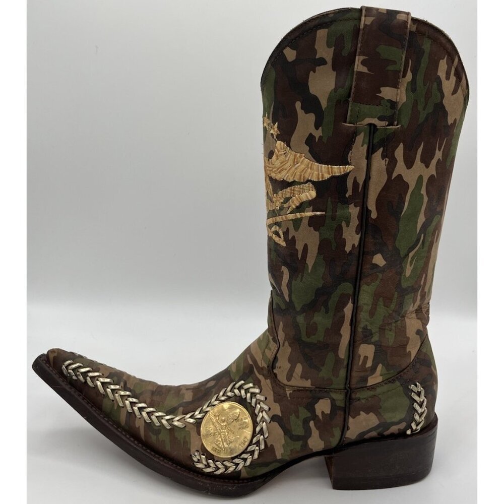 El General Camouflage Pointed Toe Western Cowboy Boots Size 25.5 Mexico / 6.5 US - Picture 5 of 14